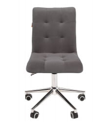 Кресло для оператора CХАИРМАН 030 чроме ткань Т-55 Темно-серый / CHAIRMAN chrome T-55