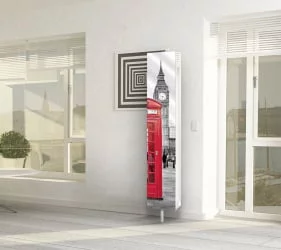 Поворотный зеркальный шкаф Зоом Арт Белый / Zoom Art