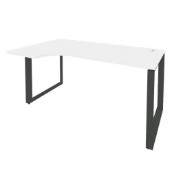 Стол эргономичный левый на О-образном м/к ОНИКС О.МО-СА-1Л Белый Бриллиант/Антрацит / ONIX O.MO-SA-1L