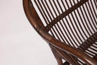 КОМПЛЕКТ НЕВ БОГОТА ( диван + 2 кресла + стол со стеклом ) /с подушками/ ротанг, кр:61х67х78,5см, дв:108х66х78,5см, ст:Д60х56,5см, валнут (грецкий орех) / NEW BOGOTA ст:D60х56,5см, walnut