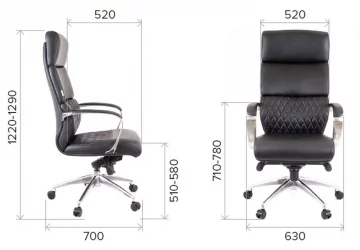 Кресло для руководителя Еверпроф Пресидент Кожа Черный / Everprof President