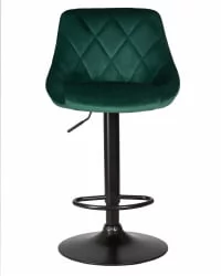 Стул барный ДОБРИН ЛОГАН БЛАCК Зеленый велюр МДЖ9-88 / DOBRIN LOGAN BLACK MJ9-88