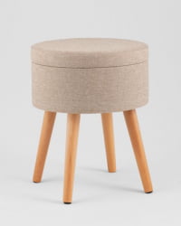 Пуф с ящиком Сторе Воодй рогожка бежевая / Store Woody