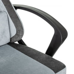 Кресло компьютерное БРАБИКС Форсер ГМ-127, 2 подушки, ткань, серое/светло-голубое / BRABIX Forcer GM-127,