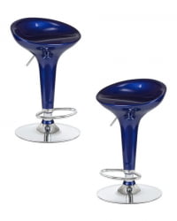 Стул барный ДОБРИН БОМБА (синий металлик) 2 шт / DOBRIN BOMBA