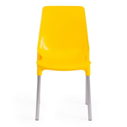 Стул ГЕНИУС (мод 75) металл/пластик, 46кс56кс84cм, желтый/ножки хром / GENIUS (mod 46x56x84cм,