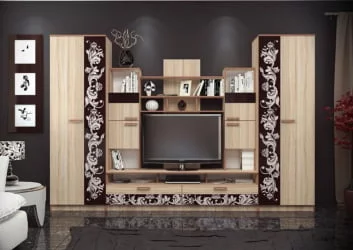 Классическая стенка в гостиную Багира каштан