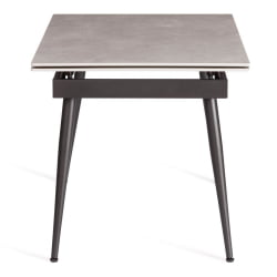 Раздвижной стол Лорд Грей/Лорд Грей столешница керамика (матовая) /опоры металл, светло-серый/черный, (120+30+30)кс80кс75 см / Lord Grey/Лорд (120+30+30)x80x75