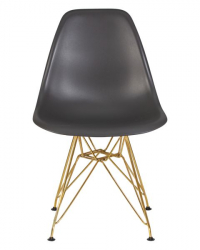 Стул обеденный ДОБРИН ДСР (ножки золотые, цвет тёмно-серый (ГР-04)) 4 шт / DOBRIN DSR (GR-04))