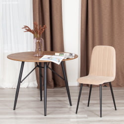 Стул АРC Велюр/металл , 46 х 52 х 88 см, бежевый/черный / ARC