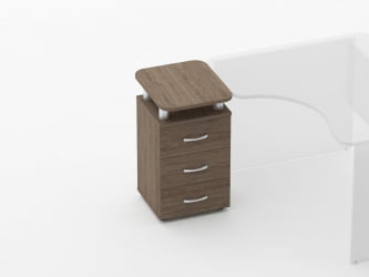 Тумба приставная на 3 ящика с проставками Глассй 3.10.17 Дуб Верцаска / Glassy