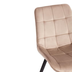 Стул АБРУЗЗО ( мод. 8060 ) металл/вельвет, 52 х 63 х 85 см, бежевый (ХЛР 8)/черный / ABRUZZO mod. (HLR