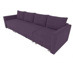 Диван угловой Фиеста Трансформер П- побразный с подлокоткиками (Берхоусе) Цвет фасада: Бордо Велюто 25; Тип: Левый/правый; Материал фасада: Металл/Велюр / (Berhouse)