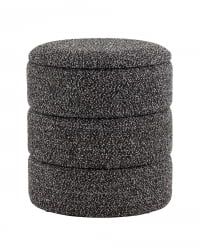 Пуф с ящиком Хиве С букле черный меланж / Hive S
