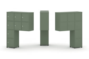 Надставка на стол высокая односторонняя + задняя стенка (8 шт.) + распашной фасад (8 шт.) CОНCЕПТ CН.ОНВ-010 Кобо Черный металл / CONCEPT CN.ONV-010