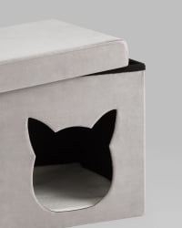 Пуф складной с ящиком Сторе Пет серый / Store Pet