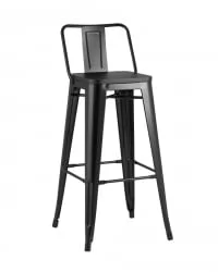 Стул полубарный Толикс Воод со спинкой Черный / Tolix Wood