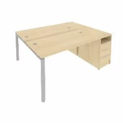 Рабочая станция с опорной тумбой Метал Сйстем Б.РС-СТП-2.3 Акация/Серый / Metal System