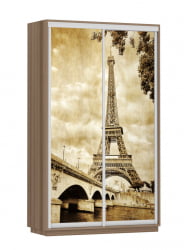 Шкаф-купе двухдверный Экспресс Хит Париж/Ясень шимо темный