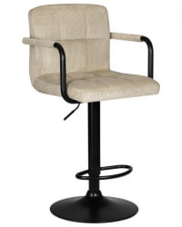 Стул барный ДОБРИН КРУГЕР АРМ БЛАCК (бежевый вельвет (ЛАР-Е2041-04)) 2 шт / DOBRIN KRUGER ARM BLACK (LAR-E2041-04))