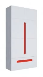 Красный шкаф Палермо Юниор 07 Белый глянец Ясень шимо светлый Красный