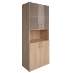 Шкаф книжный со стеклом без топа ЙАЛТА ЛТ-СТ 1.4	Снежная Патина / YALTA LT-ST