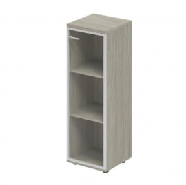 Шкаф средний со стеклом, задняя стенка ЛДСП (правый) Винг ВН.812.ОЛ.АЛ.Р Дуб светлый / Wing WN.812.OL.AL.R