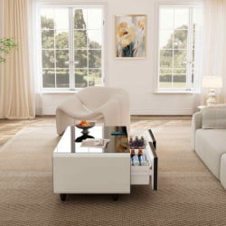 Журнальный стол ЕУРЕКА ТБ135, Вхите+Блаcк / EUREKA TB135, White+Black