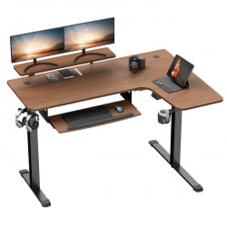 Стол для компьютера угловой (правый) c электрической регулировкой по высоте ЕУРЕКА ЕРК-Л60Р-ВН / c EUREKA ERK-L60R-WN
