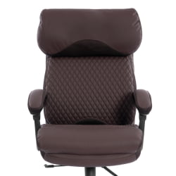 Кресло руководителя Чиеф металБЛ кож/зам/ткань, коричневый/коричневый стеганный, 36-36/36-36 стеганный/ТВ-24 / Chief metalBL стеганный/TW-24
