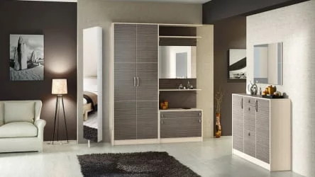 Поворотный зеркальный шкаф Лупо Белый / Lupo