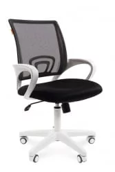 Кресло оператора CХАИРМАН 696 белый пластик (вхите) Черное / CHAIRMAN (white)