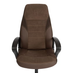 Кресло ИНТЕР (24) кож/зам/флок/ткань, коричневый, 36-36/6/ТВ-24 / INTER 36-36/6/TW-24