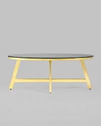 Журнальный стол АЛЬБА 100кс50 Золото (стекло черное) / 100x50