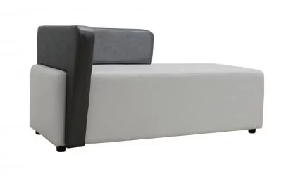 Кухонный уголок Джокер с левым подлокотником Белый-серебро