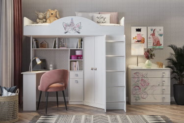 Детский комплекс Фэнтези МДФ-08 белый рамух / MDF-08