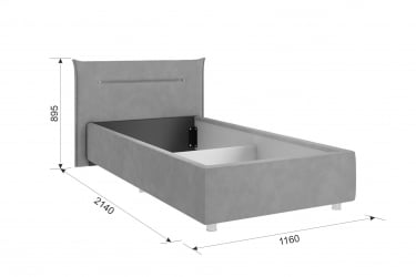 Односпальная кровать с подъемным механизмом Бест с подъем. механизмом ЗП.КМ0.9-02 нежно-розовый (велюр) / ZP.KM0.9-02