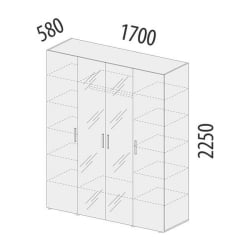 Шкаф четырехдверный с зеркалом Николь 901.14