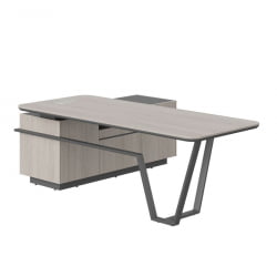 Стол руководителя правый Лине СФ-571201.1 Дуб серый Черный графит / Line