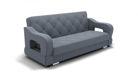 Диван Бруно-2 (ЗР) Цвет фасада: Серый; Тип: Прямой; Материал фасада: Металл/Велюр