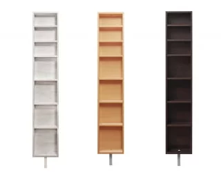 Поворотный шкаф в белом глянцевом стекле Зум Шелф Венге