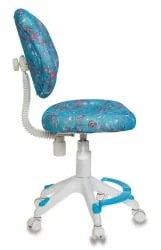 Кресло детское Бюрократ КД-В6-Ф/АКУА голубой аквариум сетка (пластик белый) / KD-W6-F/AQUA