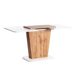Раздвижной стол ГЕНТ ЛДСП, 110-145кс68,6кс75,5 см, Дуб вотан/Белый / GENT 110-145x68,6x75,5