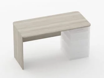 Стол прямой под встроенную тумбу Глассй 1.101.14Пр Дуб сантана светлый / Glassy