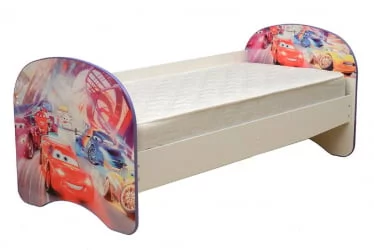 Кровать детская с фотопечатью без ящика 700*1400 Тачки