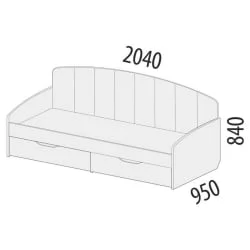 Кровать с ящиком Кашемир 900.05 Дуб Кронберг