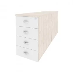 Тумба двойная приставная / опорная ОНИКС О.ТПО-2.8 Денвер Светлый/Белый / ONIX O.TPO-2.8