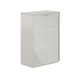 Шкаф средний со стеклом Атлас НЗ-0335.ГС.ГЛМ Серый камень / Atlas NZ-0335.GS.GLM