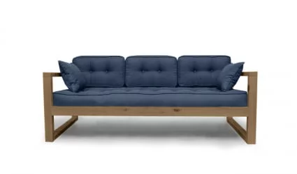 Диван трехместный ДЕмоку Д-3 небесно-голубой_холодный серый / DEmoku