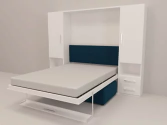 Диван дсп (лдсп) Смарт 1 со шкафами и пуфом 1400 Дуб молочный